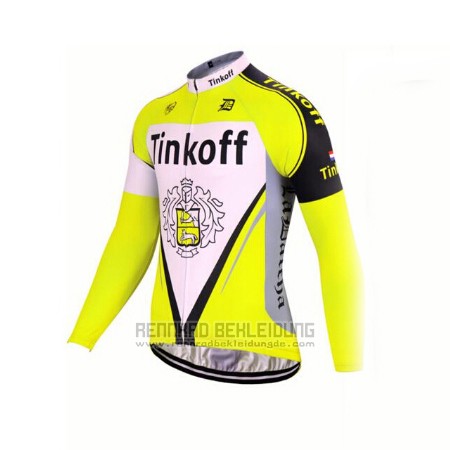 2017 Fahrradbekleidung Tinkoff Gelb Trikot Langarm und Tragerhose